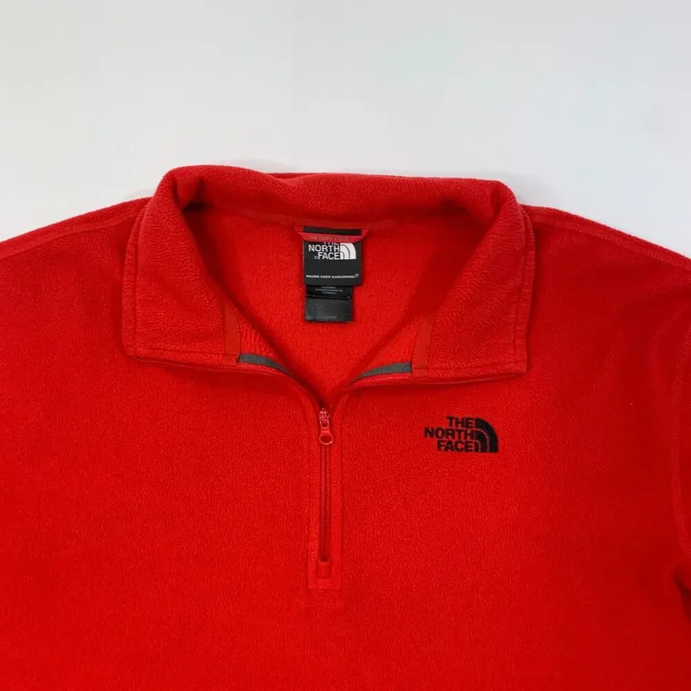 The North Face Fleece Mens M Medium Red Polartec‎ Tka 100 Microvelou Pullover